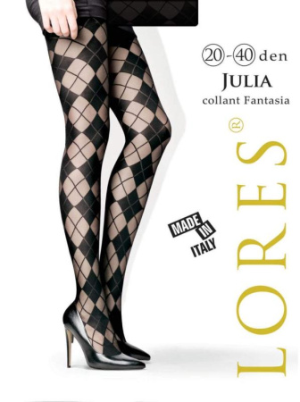 Колготки с узором LORES Julia 20-40, 1/2, nero(чёрный)