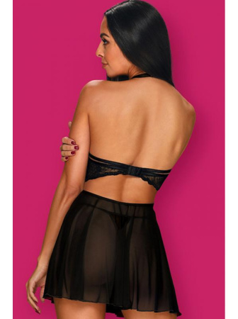 Комплект Obsessive Nettsy babydoll Черный || Комплект Obsessive Nettsy babydoll Черный