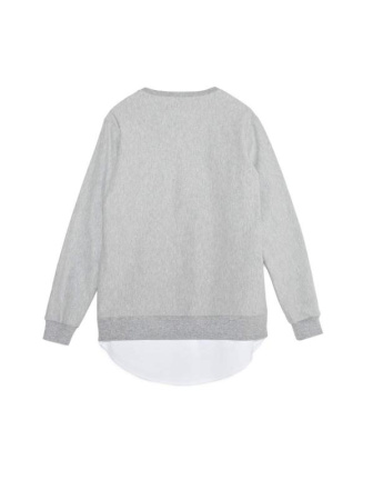 Хлопковая туника с имитацией рубашки LTH 1046 || Туніка жін. CE LTH 1046, р.170-92-98, moon grey-white