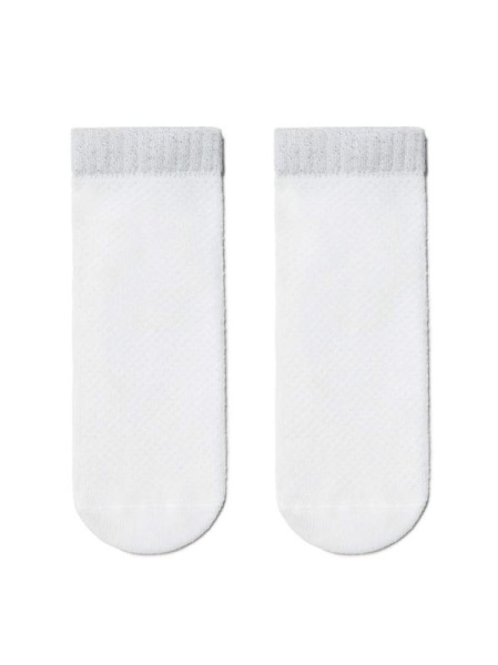 Носки жен. хлопковые Conte AJOUR (короткие, люрекс) 15С-81СП, р.23, 077 белый