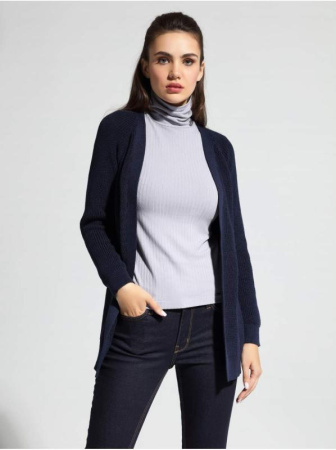 Удлиненный кардиган из итальянской пряжи с вискозой и хлопком LDK 076