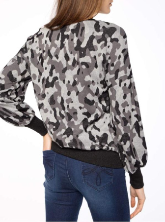 Ультрамодный джемпер с принтом &quot;камуфляж&quot; и мерцающим блеском 839 || Джемпер жін. CE LD 839, р.170-96, grey