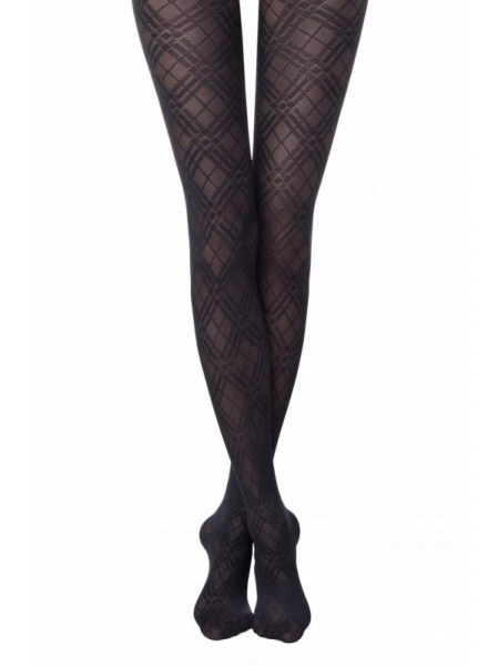 Колготки з геометричним малюнком MEGAN, р. 2, Nero