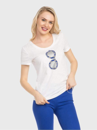 Хлопковая футболка с рисунком &quot;очки&quot; LD 734