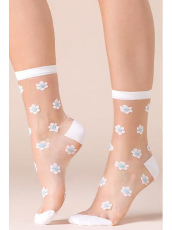 Носки Gabriella Daisy Телесно-бело-голубой || Носки Gabriella Daisy Телесно-бело-голубой