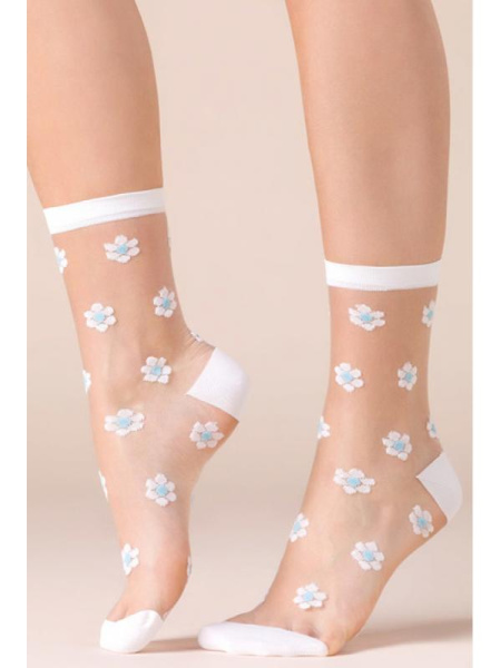Носки Gabriella Daisy Телесно-бело-голубой