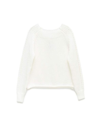 Вязаный джемпер с ажурными косами из объемной пряжи с хлопком LDK 093 || Джемпер жін. CE LDK093 19С-135СП, р.170-84, white