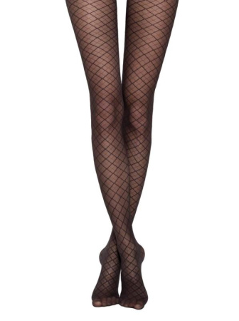 Колготки с геометрическим рисунком AFINA, р.4, Grafit
