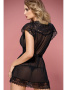 Комплект Obsessive 854-PEI-1 peignoir Черный || Комплект Obsessive 854-PEI-1 peignoir Черный