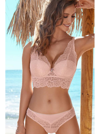Комплект Kinga Cute - бюстье push up PU-668 и стринги S-667/1 Нежно-розовый