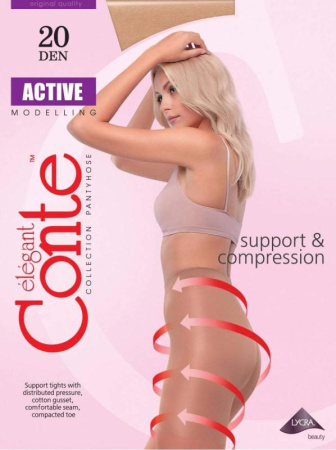 Колготки женские поддерживающие CONTE Active 20, 2, bronz(цвет загара)