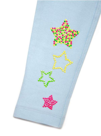 Джеггинсы с ярким рисунком из неоновых стразов ROConte Kids STAR, р.134, 140-72 || Джеггінси з яскравим малюнком з неонових стразів ROConte Kids STAR, р. 134, 140-72