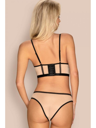 Комплект Obsessive Nudelia top Телесно-черный || Комплект Obsessive Nudelia top Телесно-черный