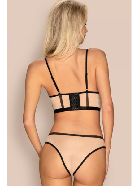 Комплект Obsessive Nudelia top Телесно-черный