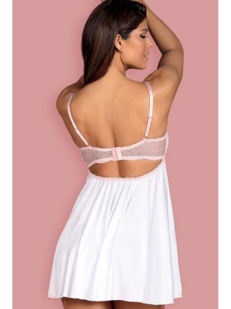 Комплект Obsessive Girlly babydoll Бело-розовый || Комплект Obsessive Girlly babydoll Бело-розовый