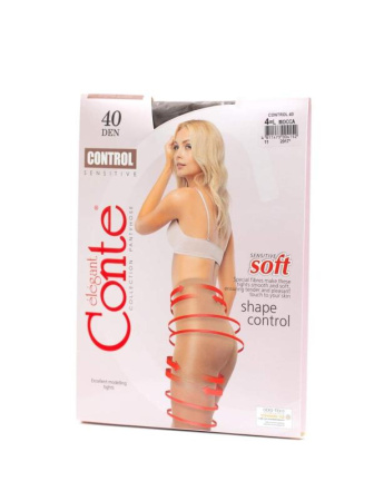 Колготки с утягивающими удлиненными шортиками Control 40 Lycra, р.4, Mocca || Колготки з втягуючими видовженими шортиками Control 40 Lycra, р. 4, Mocca