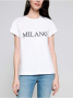 Белая футболка из мягкого хлопка с вышивкой  &quot;Milano&quot; LD 1128 || Джемпер жін. CE LD 1128, р.170-100, white