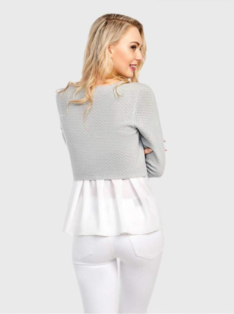 Фактурный вязаный джемпер с имитацией рубашки LDK 028 || ВТЖП Джемпер жін. CONTE ELEGANT LDK028 17С-118СП, р.158,164-88, блакитний