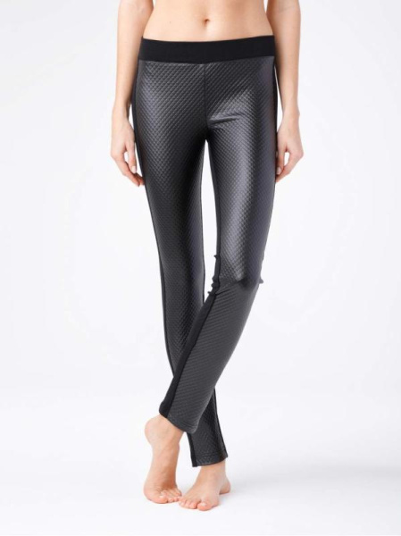 Легінси з ефектом &quot;фактурної шкіри&quot; BRILLY, р. 170-98, Nero