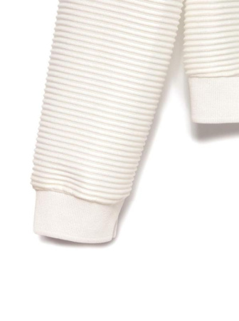 Белый фактурный бомбер на молнии LJ 1132 || Жакет жін. CE LJ 1132, р.170-100-106, off-white