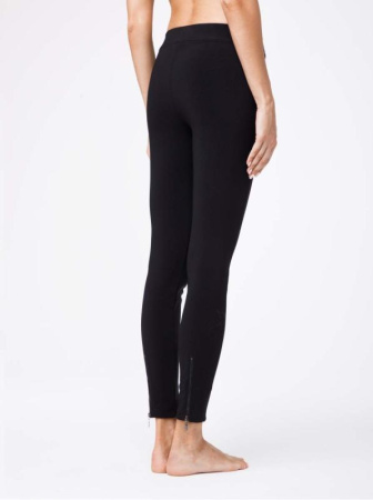 Моделирующие леггинсы с высокой посадкой и молниями LEONARDA || Моделюючі легінси з високою посадкою і блискавками LEONARDA, р. 164-98, Nero