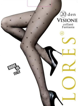 Колготки женские с люрексом Lores Visione 20 den Lurex, 1/2, nero(чёрный)