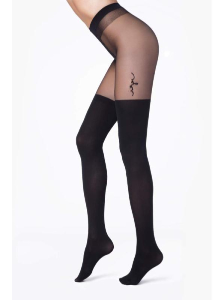 Колготки з тату-малюнком і імітацією гольфинов LOVELY Lycra Колготки з тату-малюнком і імітацією гольфинов LOVELY Lycra