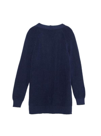 Удлиненный кардиган из итальянской пряжи с вискозой и хлопком LDK 076 || Кардиган жін. CE LDK076 18С-283СП, р.170-84, dark navy