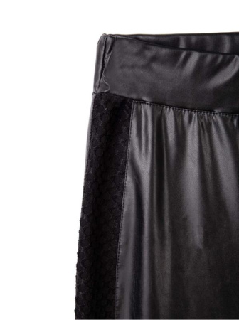 Ультрамодные леггинсы из искусственной кожи с лампасами GLOSS CHIC, р.164-98, Nero || Ультрамодні легінси з штучної шкіри з лампасами GLOSS CHIC, р. 164-90, Nero