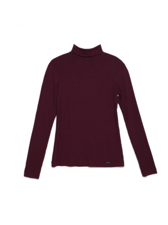 Классическая водолазка в рубчик из вискозы премиального качества LD 1028 || Джемпер жін. CE LD 1028, р.170-100, grape wine