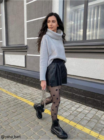 Колготки в крупный горох RONDO, р.4, Nero || Колготки у великий горох RONDO, р. 4, Nero