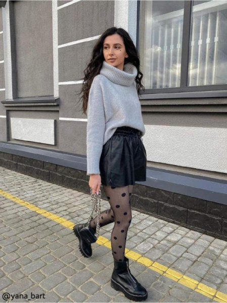 Колготки у великий горох RONDO, р. 5, Nero