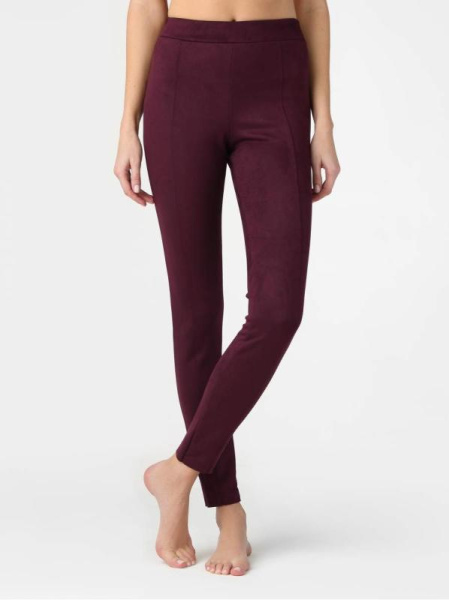 Леггинсы из искусственной замши с высокой посадкой DESIRE LUX, р.170-98, grape wine