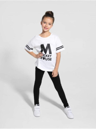 Стильная хлопковая футболка с коротким рукавом Disney 965 || Джемпер дів. CE DISNEY DD 965, р.152,158-80, street black