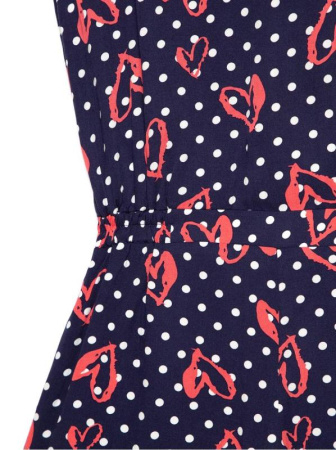 Комбинезон в точку с рисунком сердечки SOLE || Напівкомбінезон жін. SOLE, р.176-84-92, navy