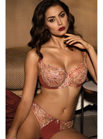 Комплект Ewa Bien Naria - бюстгальтер с мягкой чашкой B103 и стринги C200 Рыжий