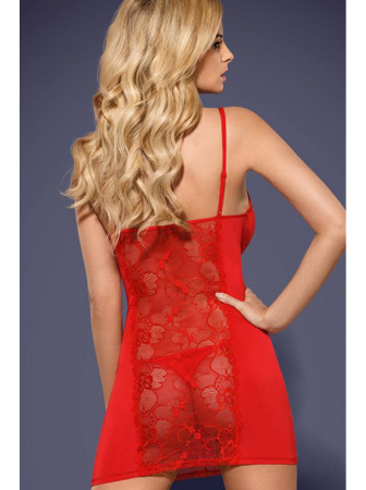 Комплект Obsessive Heartina chemise Красный || Комплект Obsessive Heartina chemise Красный
