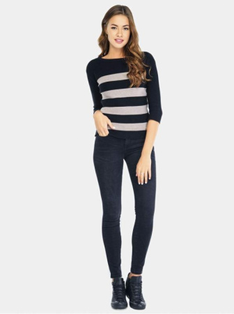 Вязаный джемпер в полоску LDK 014 || ВТЖП Джемпер жін. CONTE ELEGANT LDK014 16С-104СП, р.158,164-88, чорний