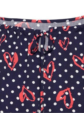 Комбинезон в точку с рисунком сердечки SOLE || Напівкомбінезон жін. SOLE, р.176-84-92, navy