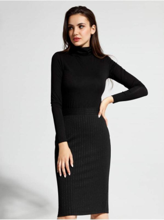 Классическая водолазка из вискозы премиального качества &quot;ощущение шелка&quot; LD 1025 || Джемпер жін. CE LD 1025, р.170-84, black