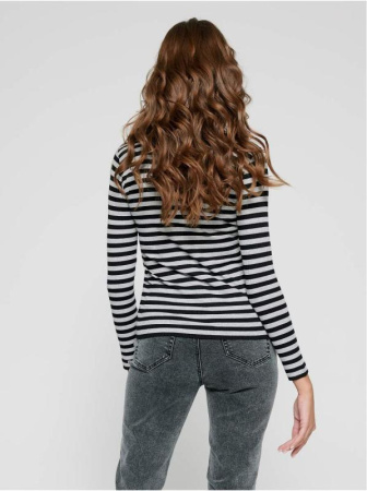 Водолазка в полоску из вискозы премиального качества LD 1037 || Джемпер жін. CE LD 1037, р.170-84, black-ivory