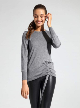 Экстрамягкий джемпер с декоративной сборкой LDK 067 || Джемпер жін. CE LDK067 18С-219СП, р.170-88, black