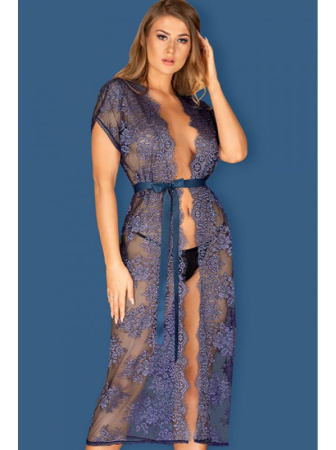 Пеньюар Obsessive Flowlace peniuar Синий