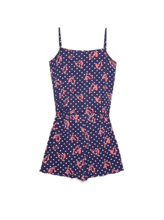 Комбинезон в точку с рисунком сердечки SOLE || Напівкомбінезон жін. SOLE, р.176-84-92, navy