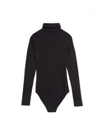 Базовая боди-водолазка из вискозы в рубчик LBD 1154 || Боді жін. CE LBD 1154, р.170-84-90, black