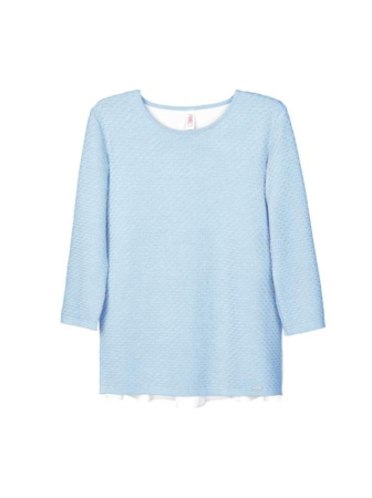 Фактурный вязаный джемпер с имитацией рубашки LDK 028