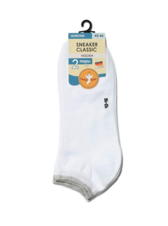 Носки муж. арт. 42-90 Sneaker classic (комплект 2 пары), р.25-27, 259 белый || Шкарпетки чол. арт. 42-90 Sneaker classic (комплект 2 пары), р.27-29, 259 сірий