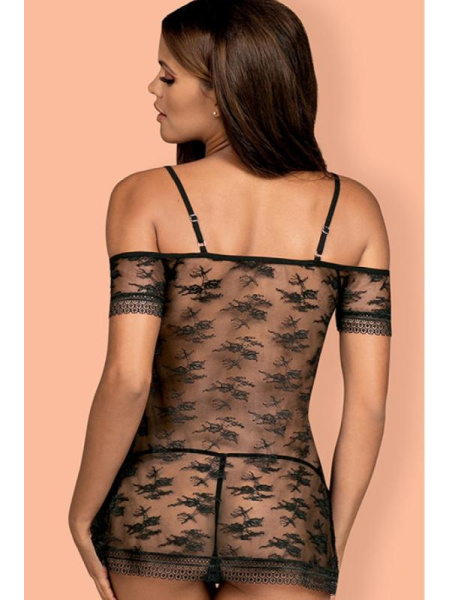 Комплект Obsessive Jennifairy babydoll  Черный
