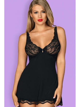 Комплект Obsessive Luvae babydoll  Черный