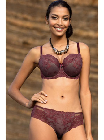 Комплект Dama Kier Liza - бюстгальтер полумягкий и полные трусики Бургунд